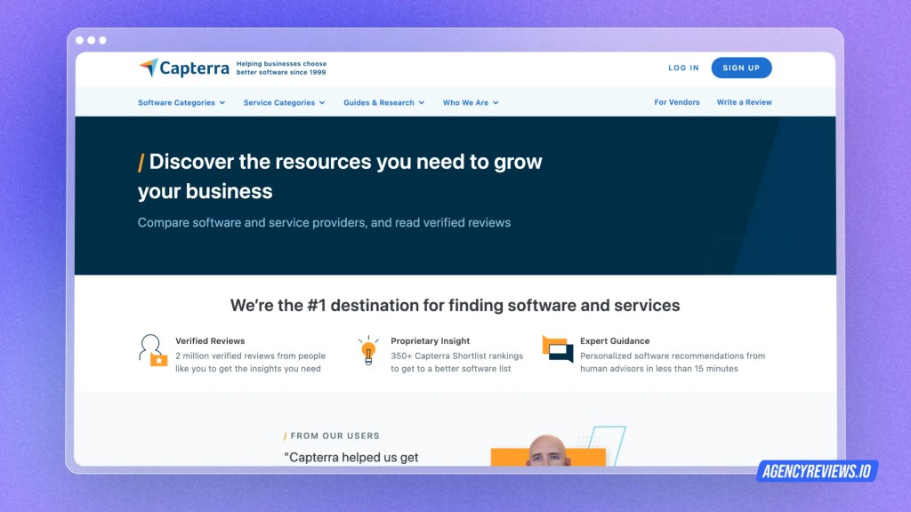 Capterra website homepage