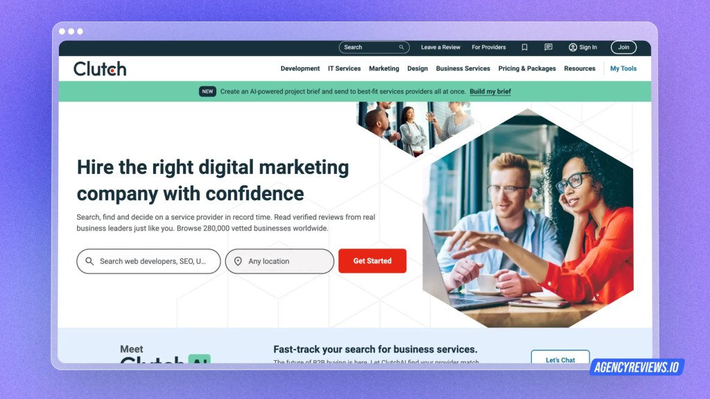 Clutch.co - website homepage